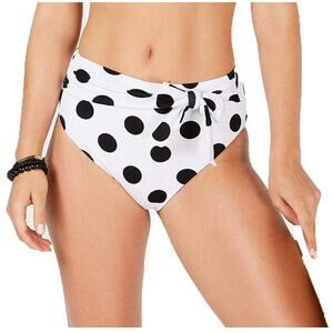 Bar III Polka-Dot High-Waist Swim Black & White Swim Bikini Bottoms Small NWT
